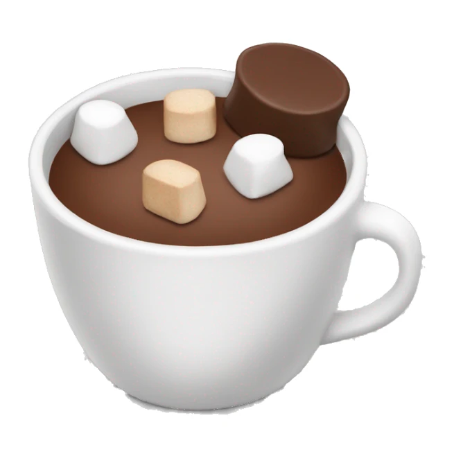 christmas maron colour cup with chocolate and marshmallows sticker