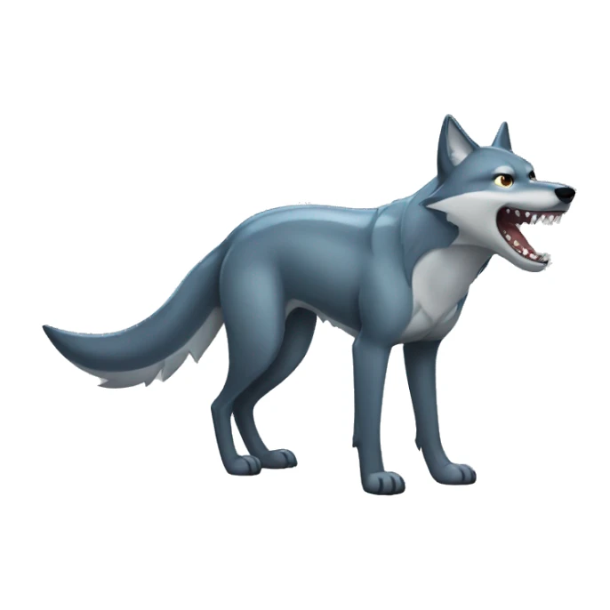 Shiny Wolf with a shark tail Full Body sticker