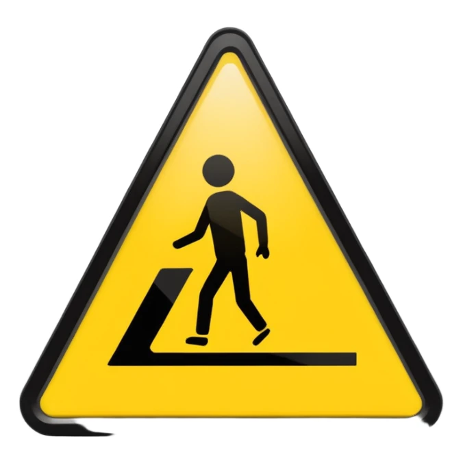 Caution Sign – yellow triangle, Subway Sign. sticker