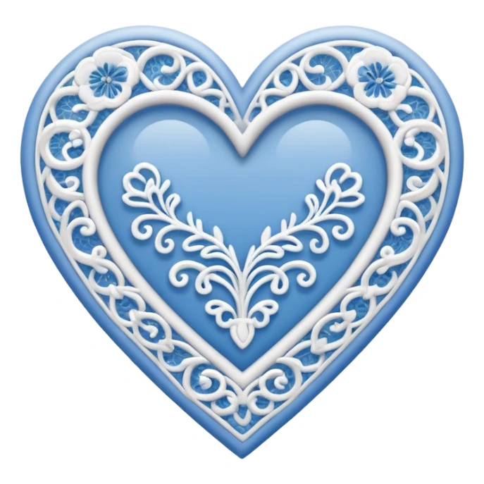 delicate lace pattern inside a heart sticker