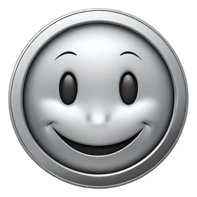 Silver coin smiley face sticker