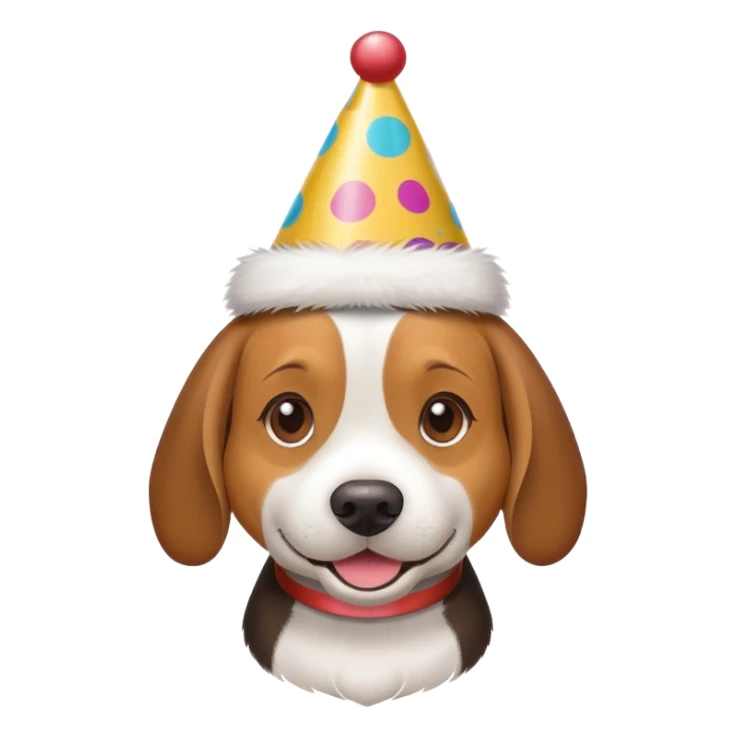 Beagle wearing party hat sticker