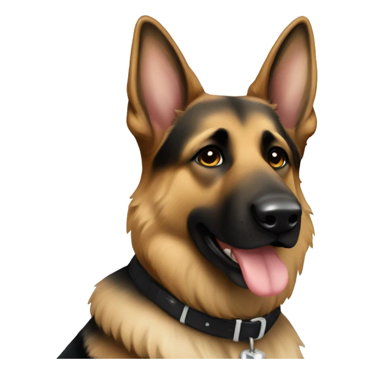 German shepherd mostly black with a little silver sticker