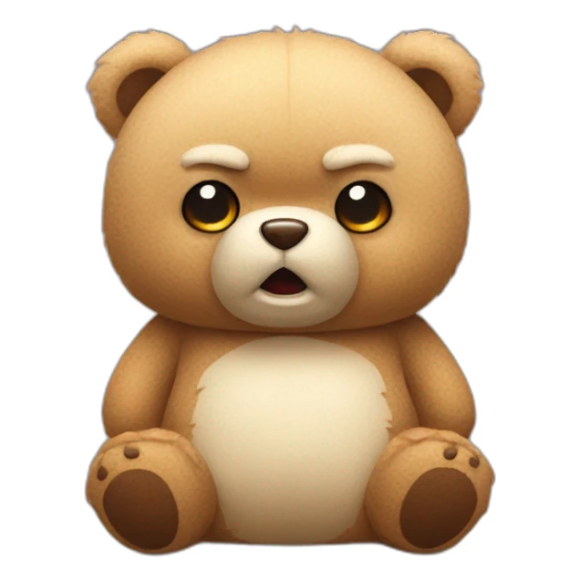 really angry and offended cute cuddly bear toy sticker
