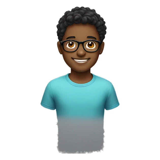 smiling boy with glasses sticker