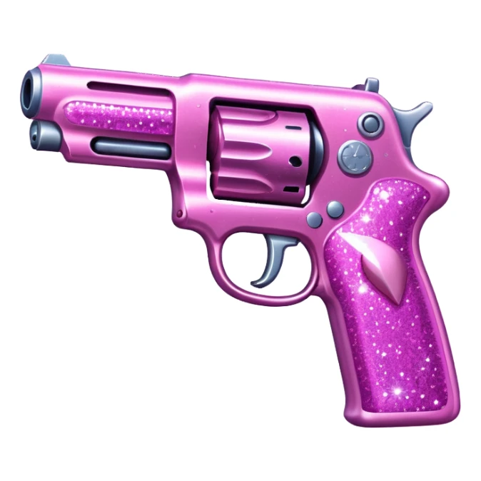 Pink glitter gun sticker