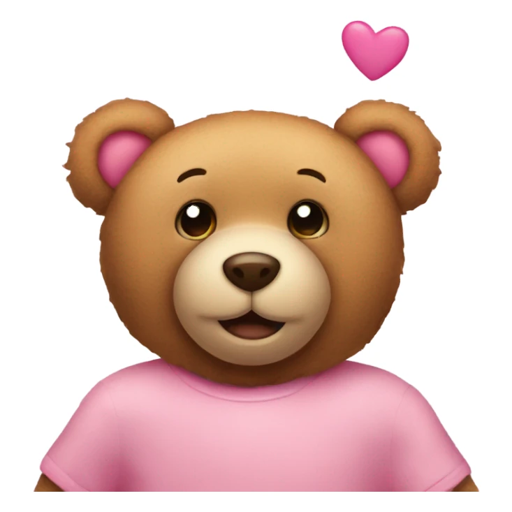 Teddy bear with pink hearts over head sticker