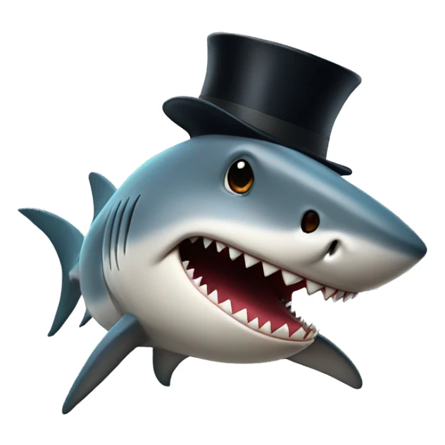 Shark with a top hat sticker