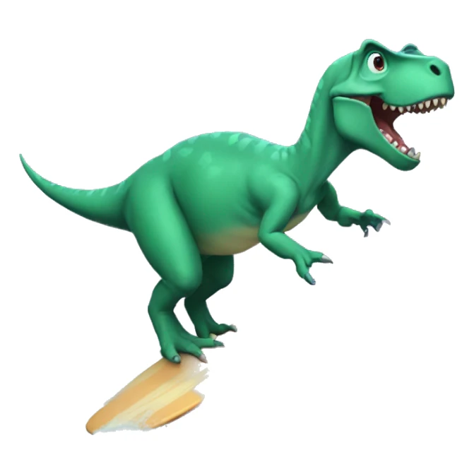 Dinosaur surfing sticker