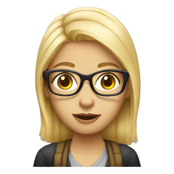 nerd blonde girl  sticker