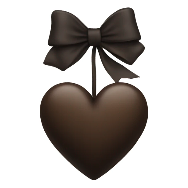 black heart with brown bow sticker