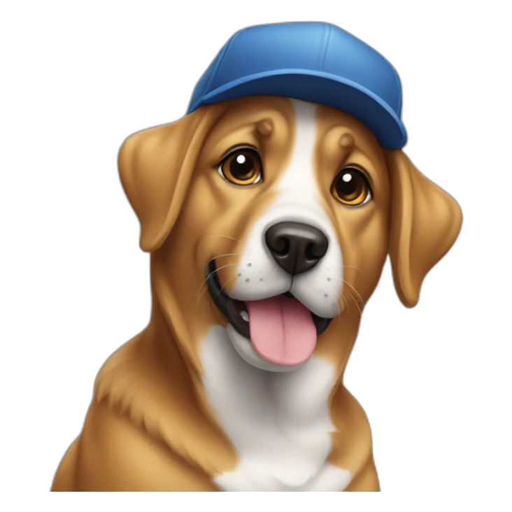 Dog with cap sticker