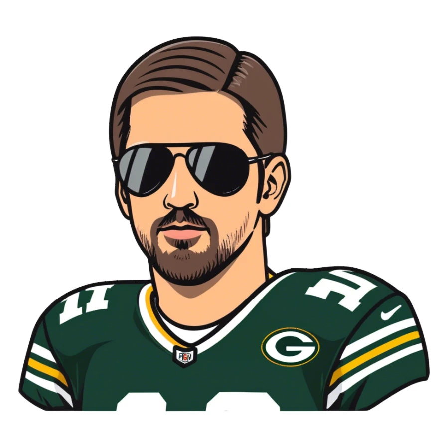 Aaron Rodgers wearing aviators  sticker
