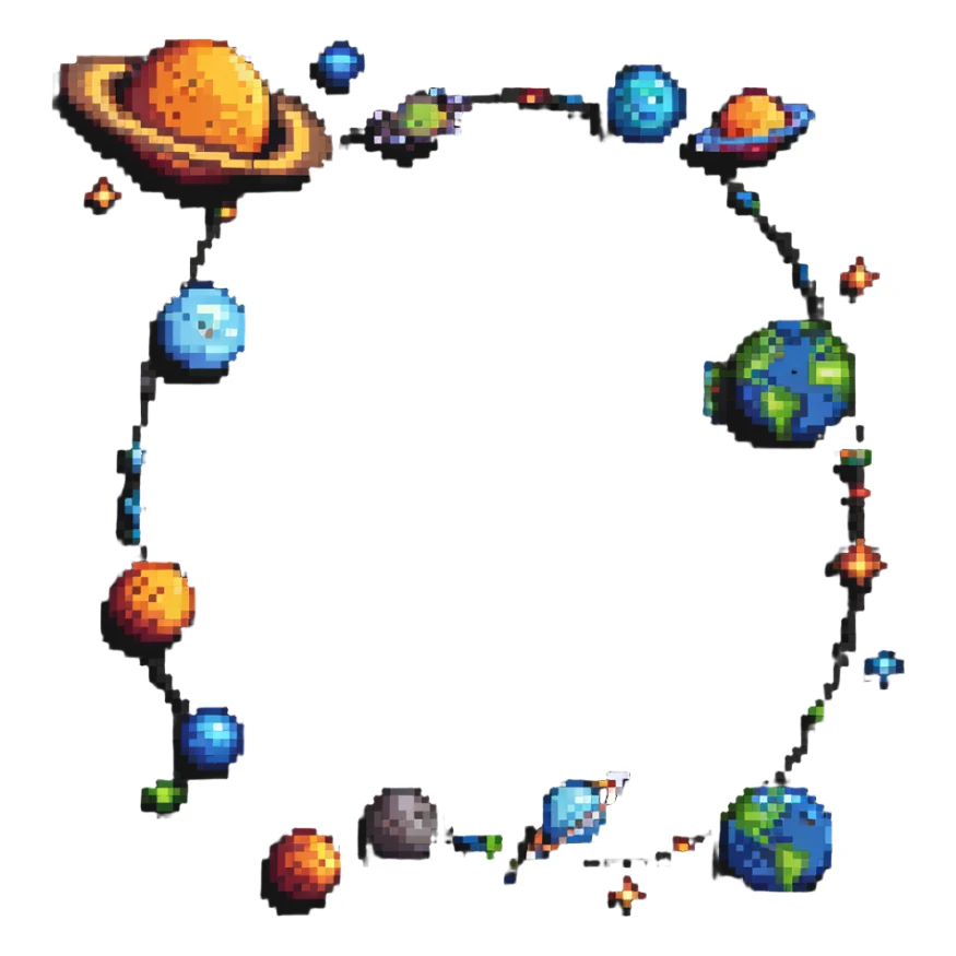 space galaxy with planets and stars sticker