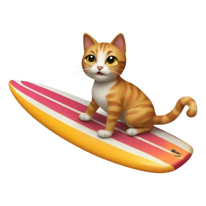 Cat riding surfboard  sticker