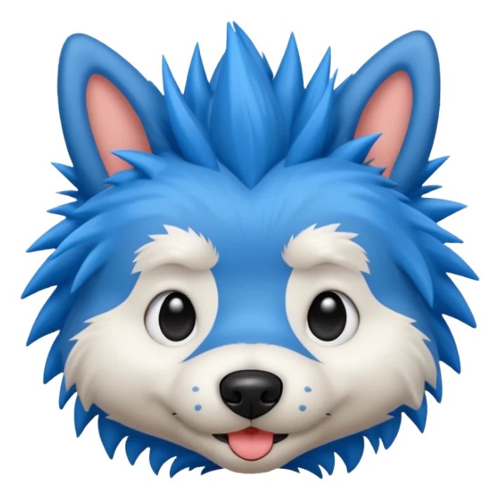 blue very spiky haired dog sticker
