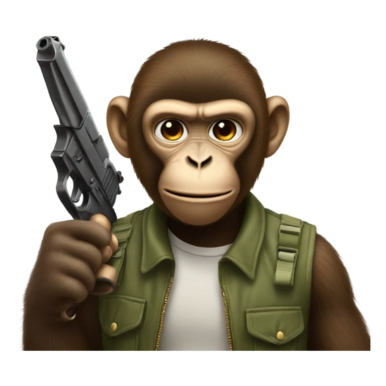 Monkey with a gun sticker