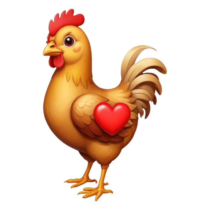 Poussin avec coeur  sticker
