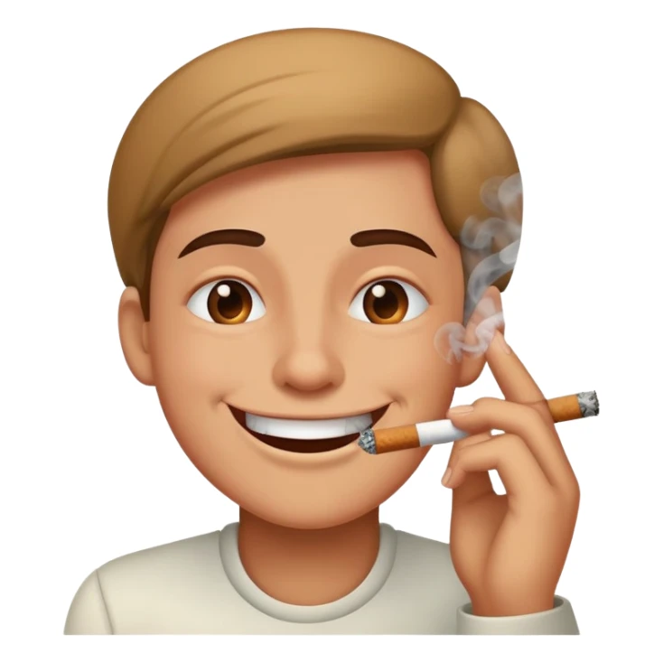 Smokeing happy and dizzy face sticker