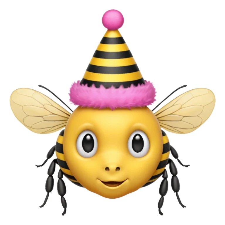 party pink hat bee sticker