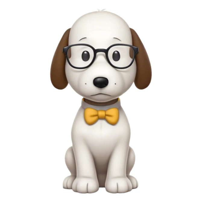 Snoopy as a math teacher wearing glasses sticker