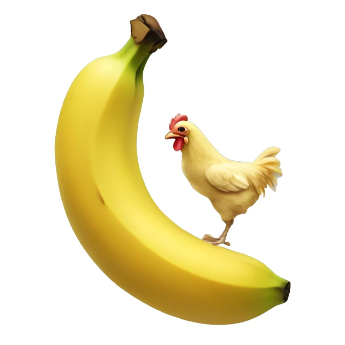 banana eating a chicken sticker