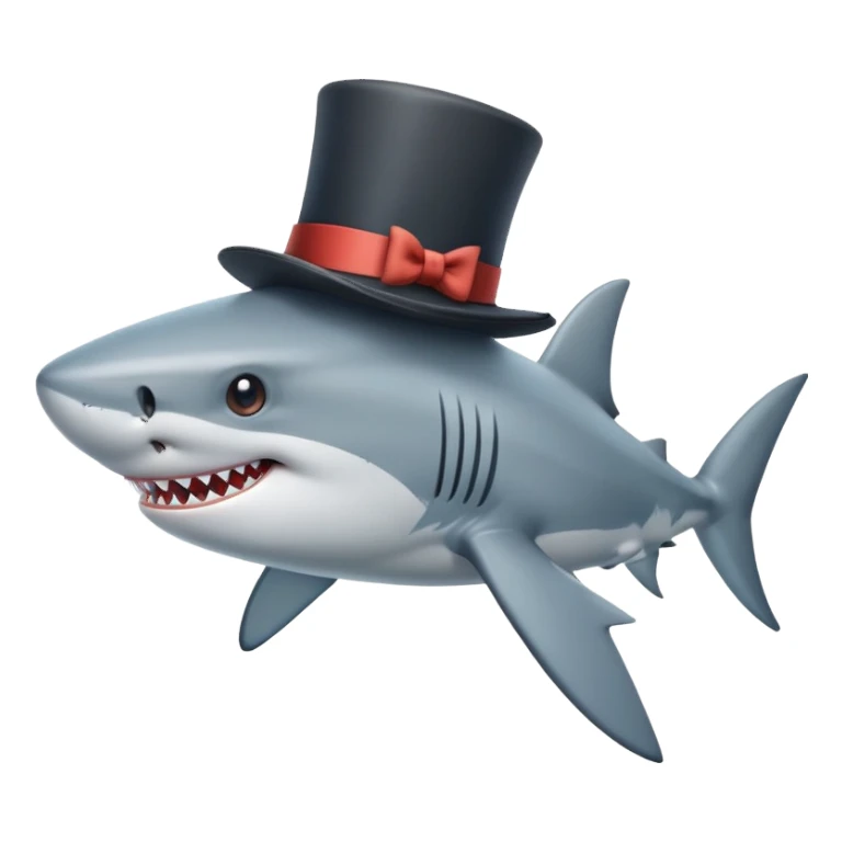Shark with a top hat sticker