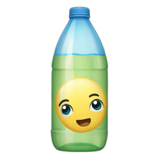 Botella de agua sin persona solo el objeto sticker
