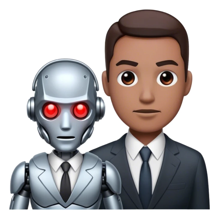 cyborg with business man sticker