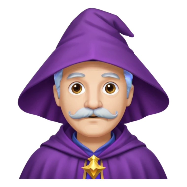 wizard with mustache, purple cloack sticker