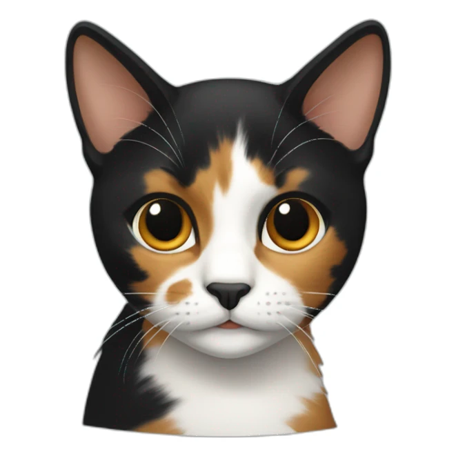 calico cat mostly black sticker