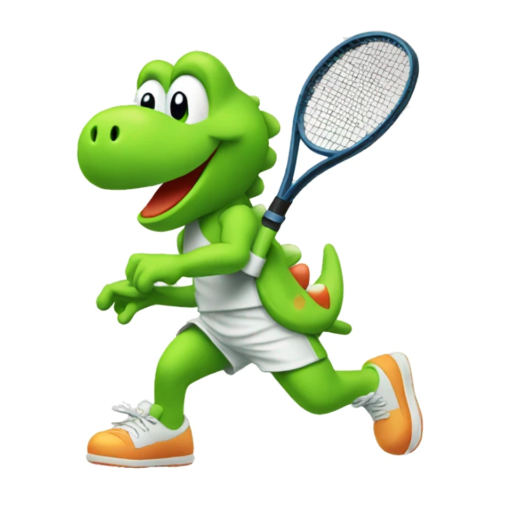 yoshi playing tennis sticker
