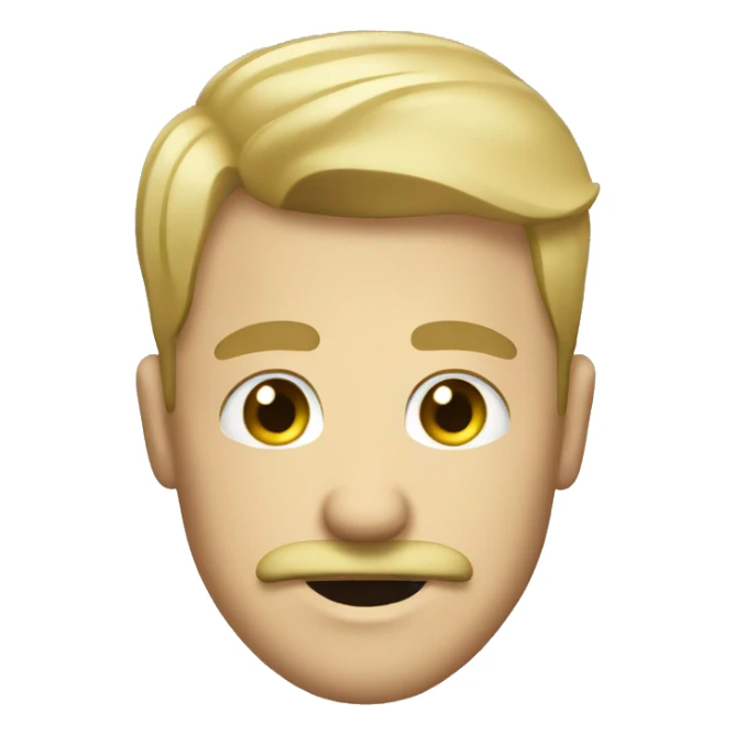 Blonde short haired man with mustasche sticker