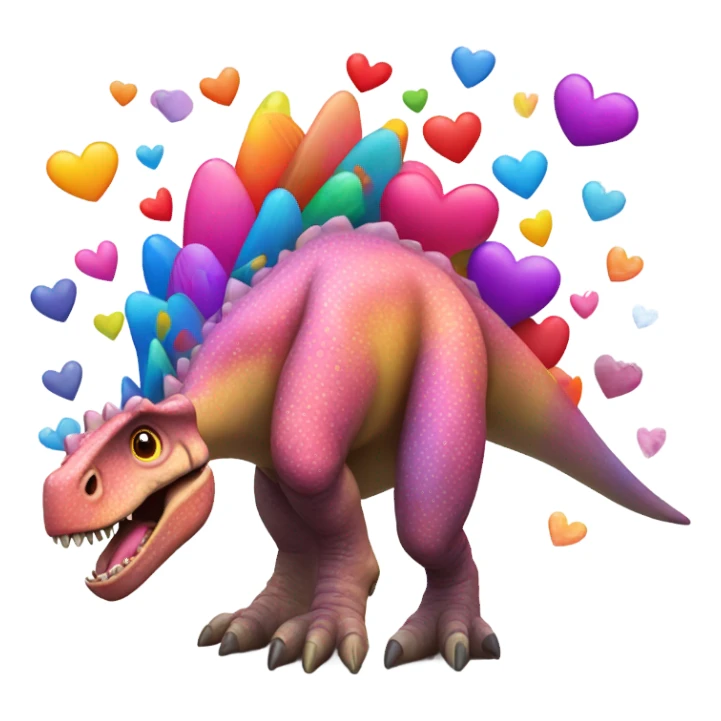 Dinosaur with hearts sticker
