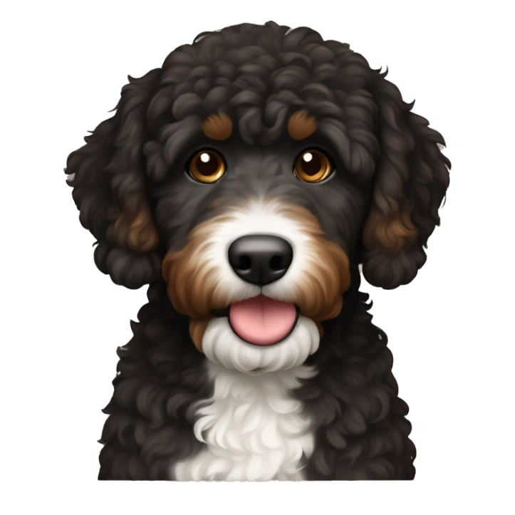 Black and brown bernadoodle  sticker