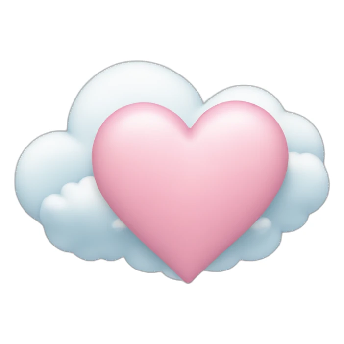 Pastel pink heart with a cloud sticker
