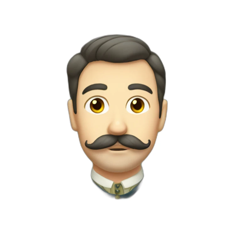 russian moustache husband with fish sticker