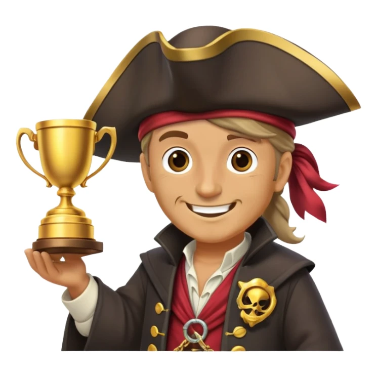 pirate wizard winning a trophy sticker