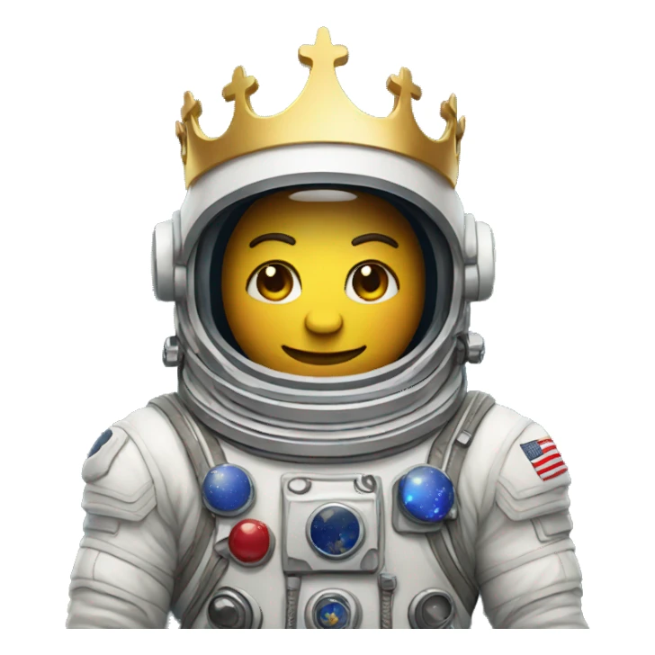 an astronaut with a crown  sticker