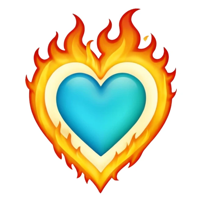Make flaming hearts in all colours sticker