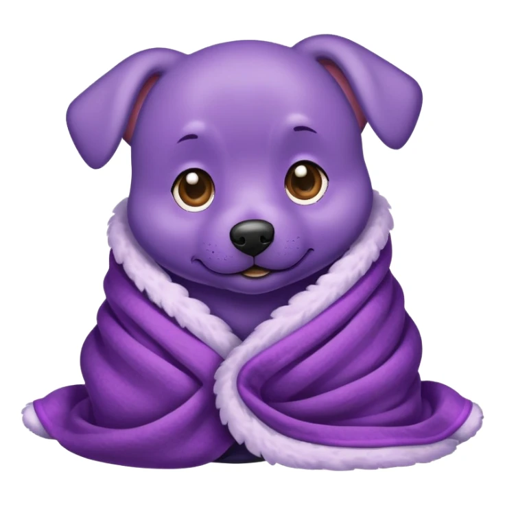 Purple dog in a blanket sticker