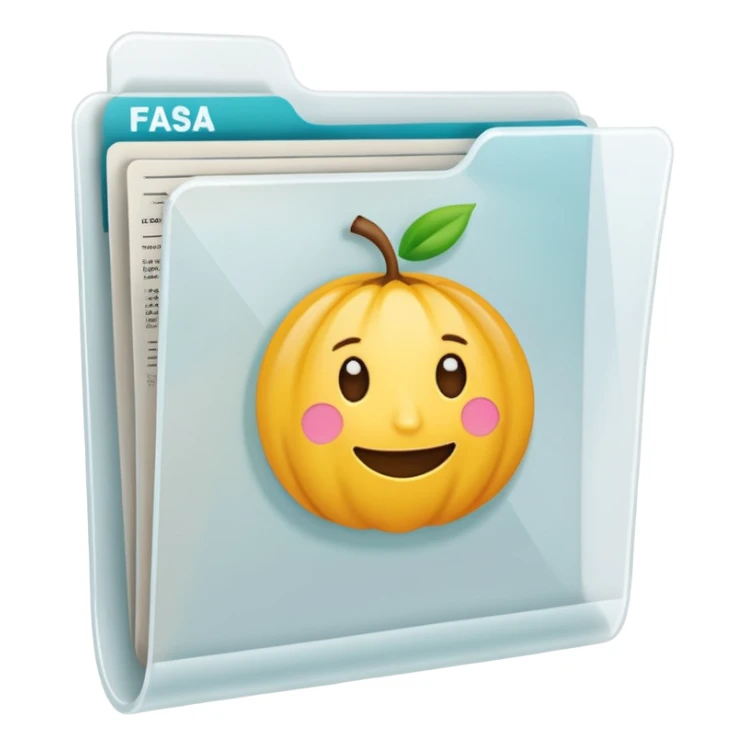 FAFSA info file - Transparent translucent plastic white folder sticker