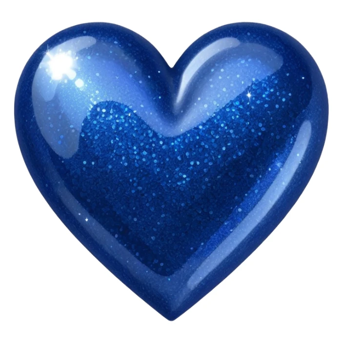 navy blue glitter heart sticker