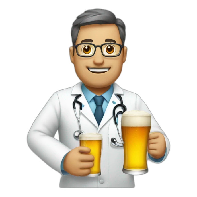 doctor-drink-beer  sticker