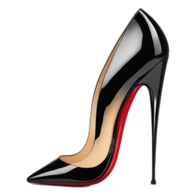WEDGE heel LOUBOUTIN black PATENT sticker