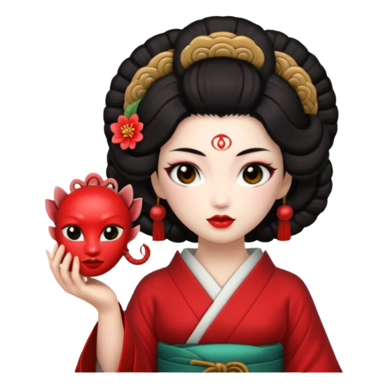 geisha hold medusa head  sticker
