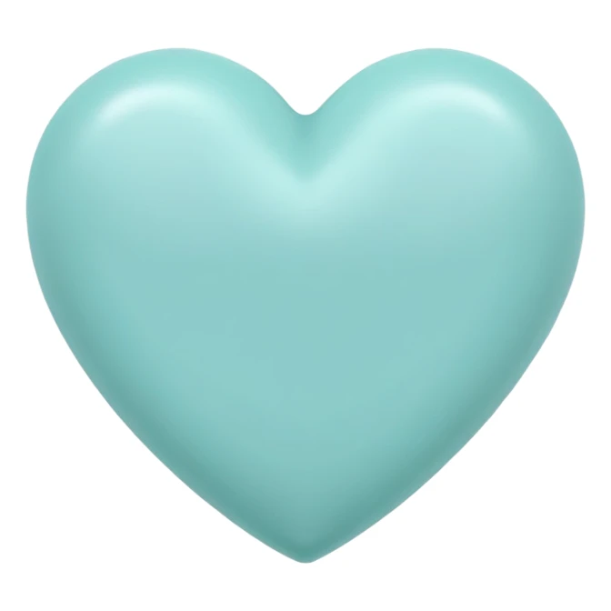 Pastel turquoise heart sticker