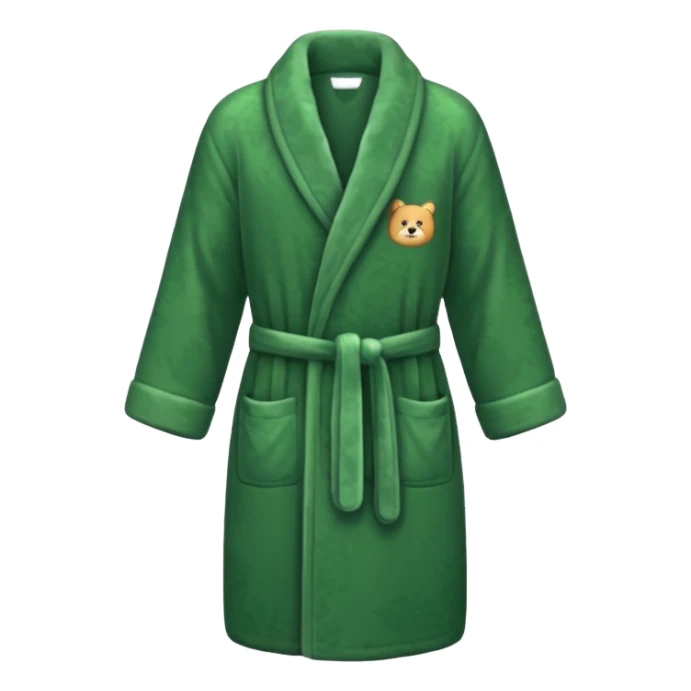 a forrest green bath robe sticker