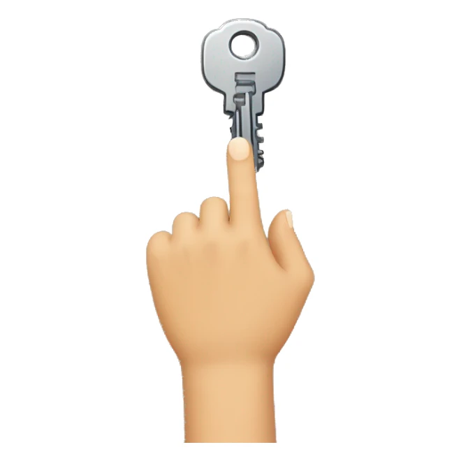 finger pushing a key sticker