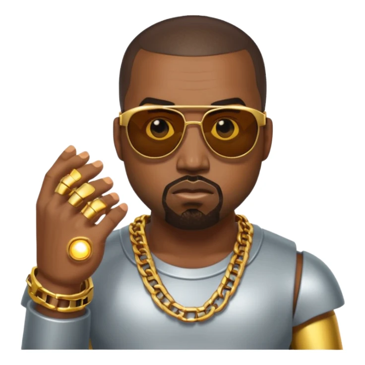 kanye west fights evil ai robot sticker